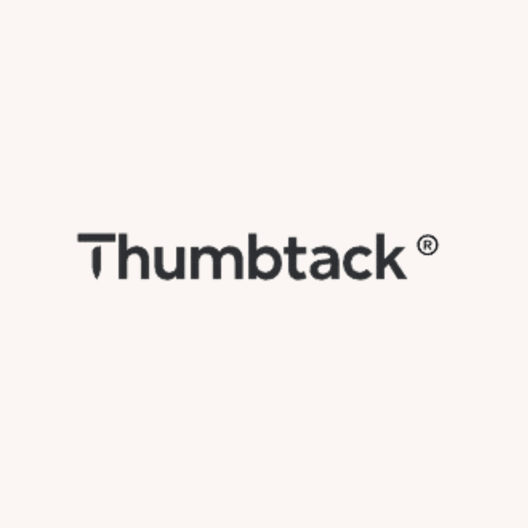 Logo of Thumbtack in black text on a white background.